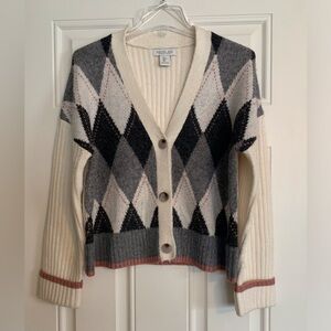 Women's Cream Sweater with Pink Accents